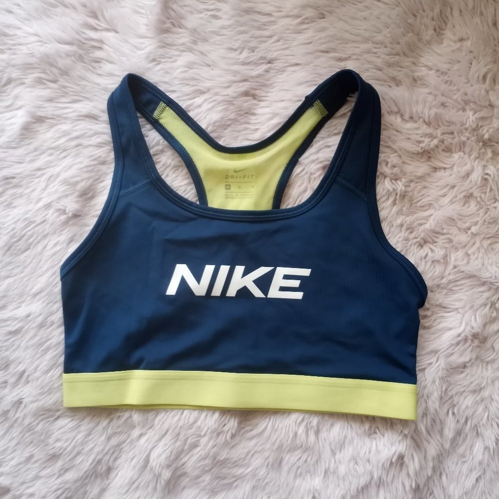 EUC Nike Navy/Yellow Racerback Sports Bra